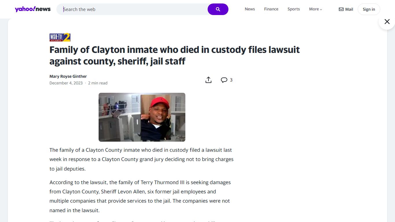 Family of Clayton inmate who died in custody files lawsuit against ...